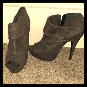 Charlotte Russe open toe bootie heals